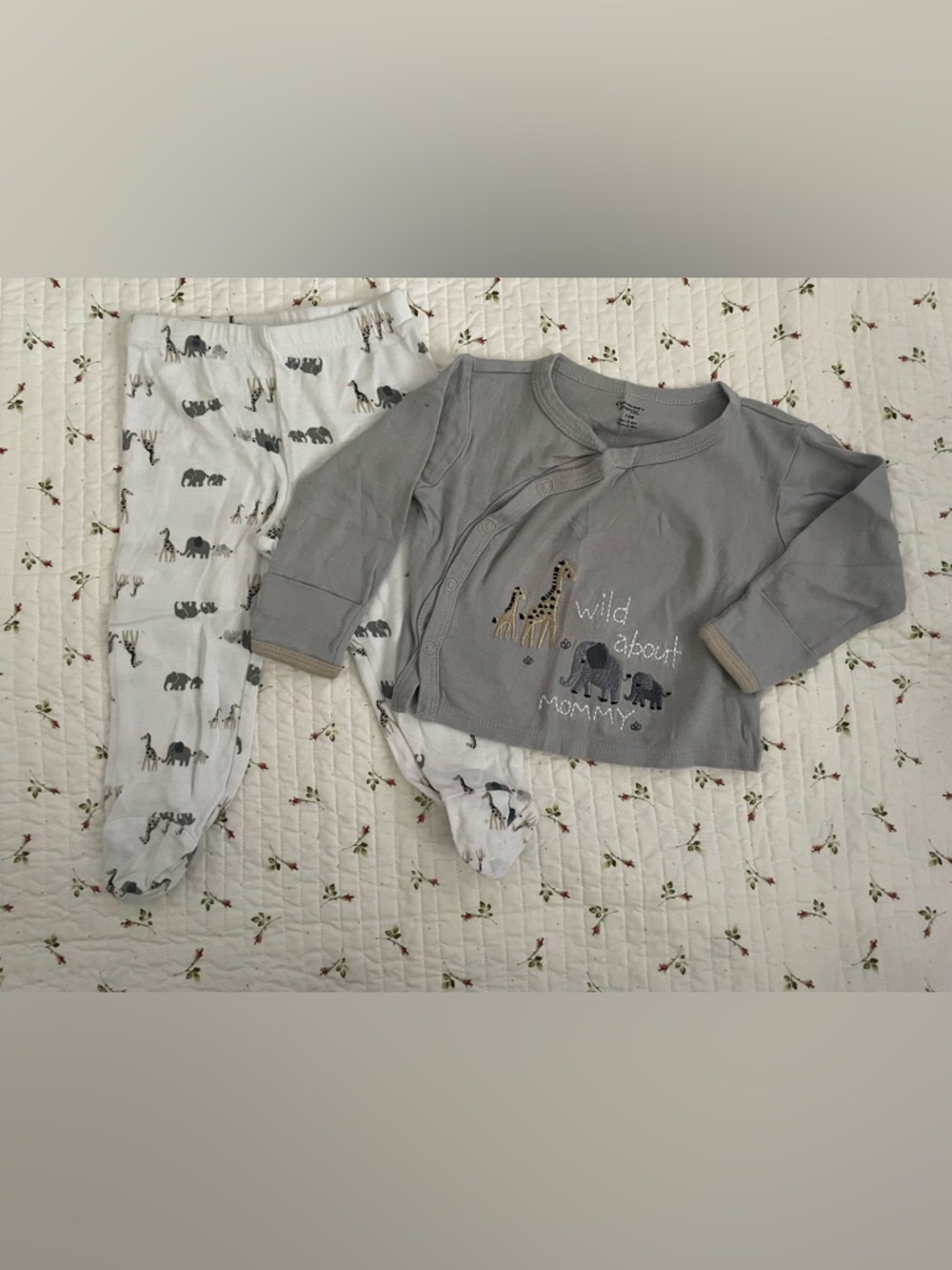 Gerber Gray & White Safari Animal Pajama Set